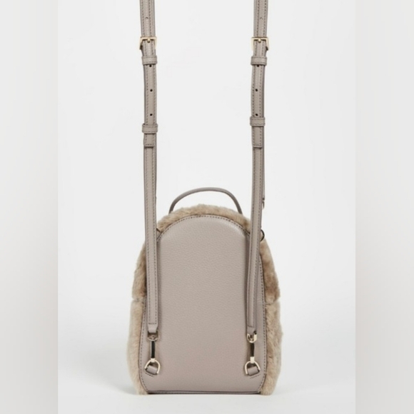 Kate Spade Finer Things Merry Mini Leather Shearling Backpack Crossbody Bag - Picture 8 of 11